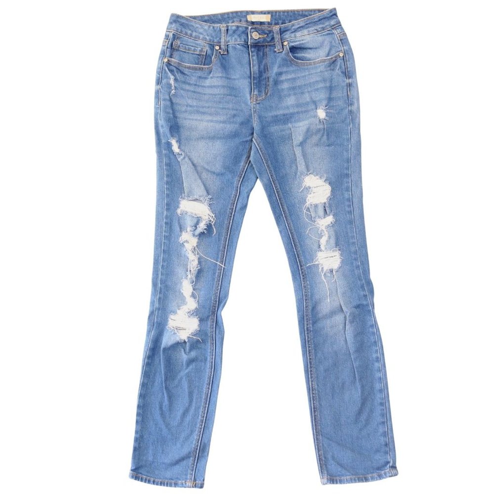 Altar'd State Distressed Skinny Jeans Stretch Denim Medium Wash Mid Rise